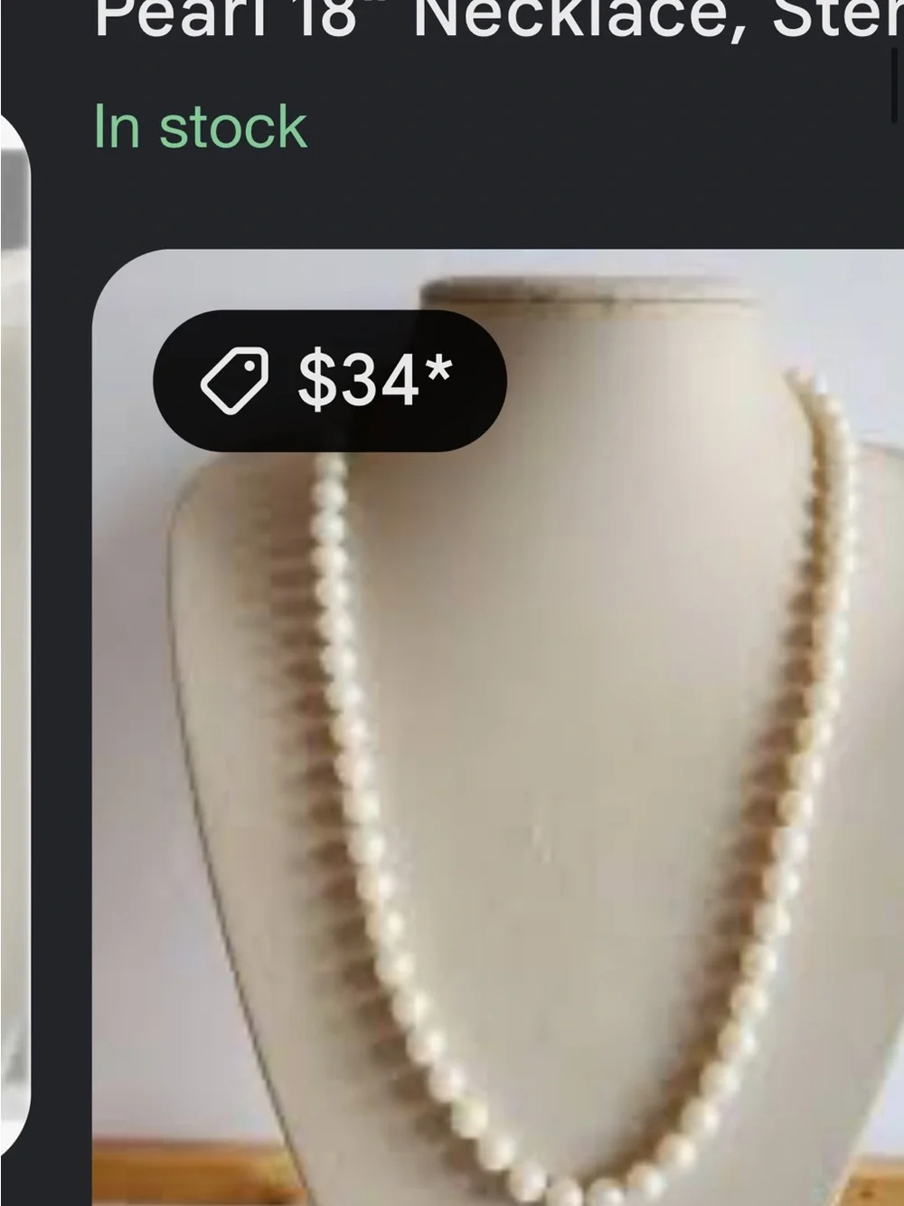 Vintage Cream Faux Pearl Strand Necklace no flaws